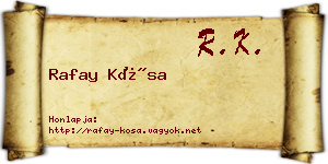 Rafay Kósa névjegykártya